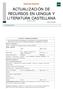 ACTUALIZACIÓN DE RECURSOS EN LENGUA Y LITERATURA CASTELLANA