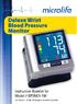Deluxe Wrist Blood Pressure Monitor Instruction Manual Table of contents