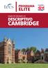 PROGRAMA ELITE VIAJES DE IDIOMAS UK DESCRIPTIVO CAMBRIDGE
