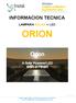 INFORMACION TECNICA LAMPARA SOLAR + LED ORION