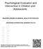 Psychological Evaluation and Intervention in Children and Adolescents
