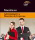 Maestría en. Administración y Dirección de Empresas