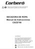 SECADORA DE ROPA Manual de Instrucciones CSCE700