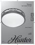 Sona. Bath Ventilator with Light. English Español. Owner s Manual. Model 83002. Página 21. 41951-01 20110909 2011 Hunter Fan Co.