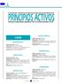 PRINCIPIOS ACTIVOS. A continuación, se detalla una relación de principios activos que pueden tener
