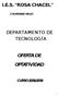 I.E.S. ROSA CHACEL DEPARTAMENTO DE TECNOLOGÍA OFERTA DE OPTATIVIDAD