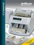 JetScanTM. Escáneres de divisas. Disponible con deteccion. de billetes falsos. avanzada. Mostrado con las opciones disponibles.