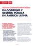 Máster Universitario Online EN GOBIERNO Y GESTIÓN PÚBLICA EN AMERICA LATINA