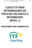 ENTRENADORES DE TENISTAS S INICIANTES E INTERMEDIOS (NIVEL 1)