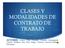 CLASES Y MODALIDADES DE CONTRATO DE TRABAJO