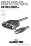 USB to Parallel Printer Converter user manual