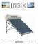 INSIX. Sistemas energéticos renovables. Sistema de calentador de Agua Solar con tubos presurizado, con caída de agua atmosférica.