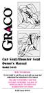 Car Seat/Booster Seat Owner s Manual