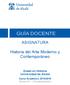ASIGNATURA. Historia del Arte Moderno y Contemporáneo