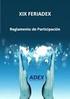 XVIII FERIADEX REGLAMENTO DE PARTICIPACIÓN. Reglamento de FeriAdex 2013-II 0