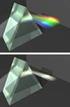 La luz blanca se descompone en diferentes colores (color=longitud de onda) cuando pasa por un prisma.