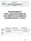 PROCEDIMIENTO PARA LEGALIZACIONES DE DOCUMENTOS ACADÉMICOS UNIVERSITARIOS Y OTROS
