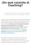 En qué consiste el Coaching?