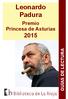 Leonardo Padura. Premio Princesa de Asturias 2015 GUÍAS DE LECTURA