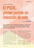El PSOE, primer partido en intención de voto