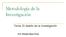 Metodología de la Investigación
