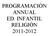 PROGRAMACIÓN ANNUAL ED. INFANTIL RELIGIÓN