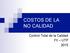 COSTOS DE LA NO CALIDAD. Control Total de la Calidad FII UTP 2015