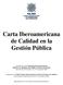 Carta Iberoamericana de Calidad en la Gestión Pública