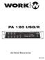 PA 120 USB/R. User Manual /Manual de Uso. Rev
