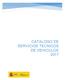 CATALOGO DE SERVICIOS TECNICOS DE VEHICULOS 2017