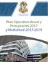 Plan Operativo Anual y Presupuesto 2017 y Multianual