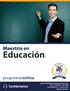 Educación. Maestría en. programasonline. Contáctenos