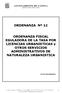 ORDENANZA Nº 12. ORDENANZA FISCAL EGULADORA DE LA TASA POR LICENCIAS URBANISTICAS y OTROS SERVICIOS ADMINISTRATIVOS DE NATURALEZA URBANISTICA