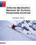 Informe Barómetro Mensual de Turismo Temporada Invernal. Octubre 2013