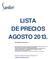 LISTA DE PRECIOS AGOSTO 2013.