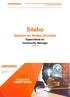 Sílabo. Gestión en Redes Sociales. Especialista en Community Manager. (24 Horas)