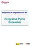 Proyecto de implantación del. Programa Pyme Excelente