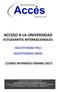 ACCESO A LA UNIVERSIDAD -ESTUDIANTES INTERNACIONALES-