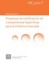 ME_jora P. Guía de usuario. Programa de Certificación de Competencias Específicas para la Práctica Avanzada