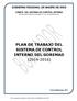 PLAN DE TRABAJO DEL SISTEMA DE CONTROL INTERNO DEL GOREMAD ( )