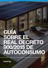 GUÍA SOBRE EL REAL DECRETO 900/2015 DE AUTOCONSUMO