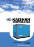 ENGINEERING THE FUTURE KAISHAN COMPRESORES COMPRESORES DE TORNILLOS. Serie SKY Transmisión por correas
