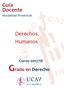 Guía Docente Modalidad Presencial. Derechos Humanos. Curso 2017/18 Grado en Derecho