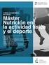Máster Nutrición en la actividad física y el deporte