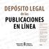 DEPÓSITO LEGAL PUBLICACIONES EN LÍNEA. de las. Recolección automática,