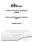 Instituto Nacional de las Mujeres (INAMU) Informe de Presupuesto Ordinario 2017 DE