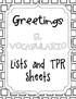 Greetings. Lists and TPR Sheets The Enlightened Elephant