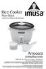 Rice Cooker. Arrocera. Non-Stick. Antiadherente. Instruction Manual & Recipes