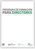 PROGRAMA DE FORMACIÓN PARA DIRECTORES