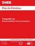 Plan de Estudios. Posgrado en Responsabilidad Social Corporativa. Escuela de Negocios Europea de Barcelona. Centro asociado a: Premio Cum Laude 2016: